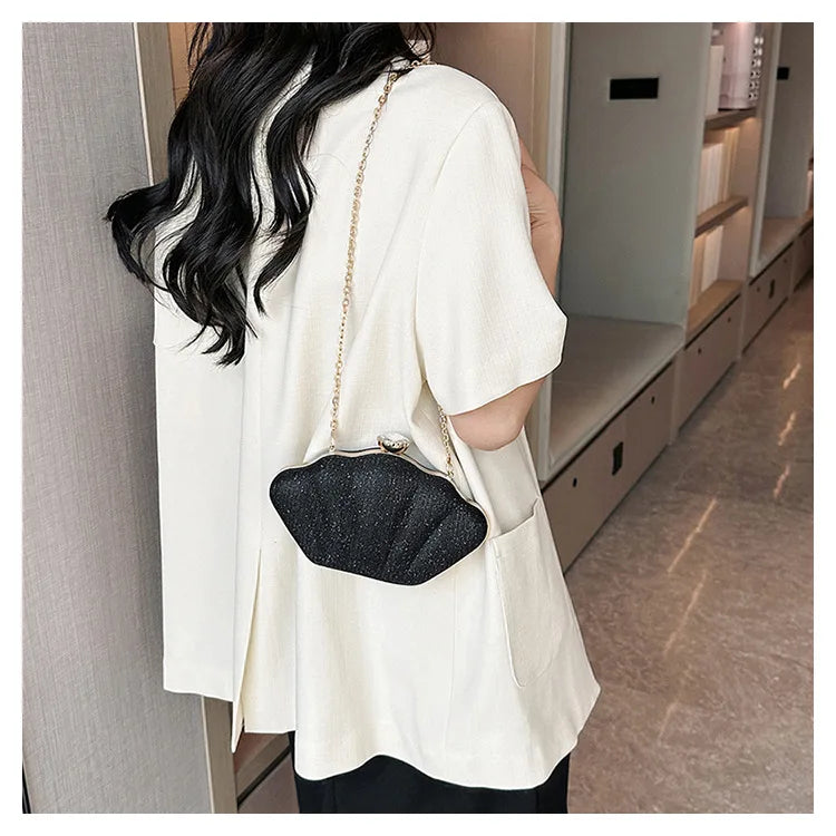 Luxury Shell Clutch | Metallic Evening & Crossbody Bag Luxegan