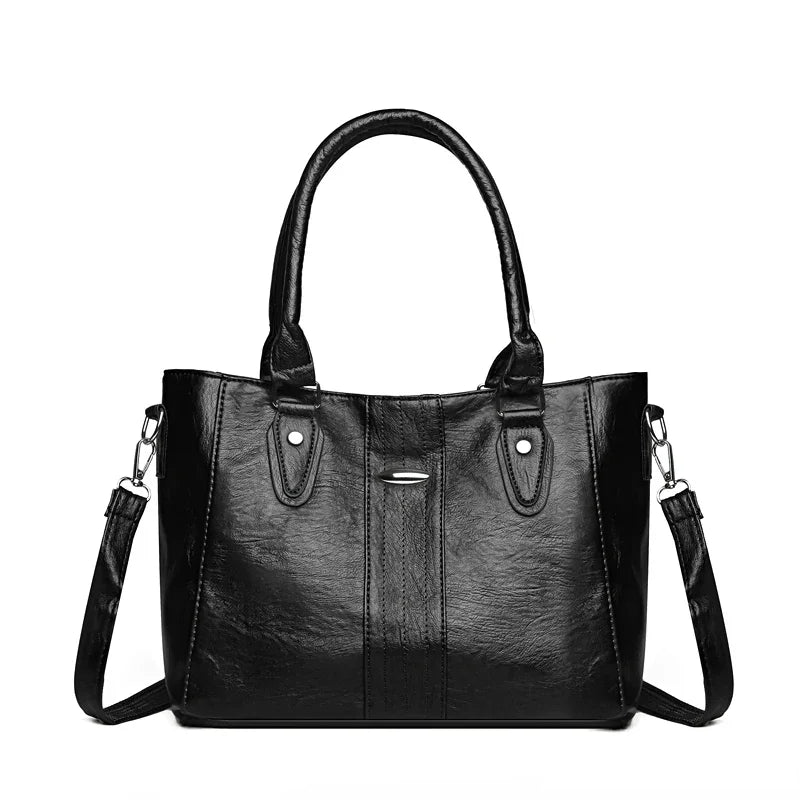 New Soft Leather Tote | Sophisticated Luxury Designer Shoulder Bag | Elegant Large-Capacity Commute Purse | "Dignified" Soft Vintage Handbag for Versatile Styling Luxegan