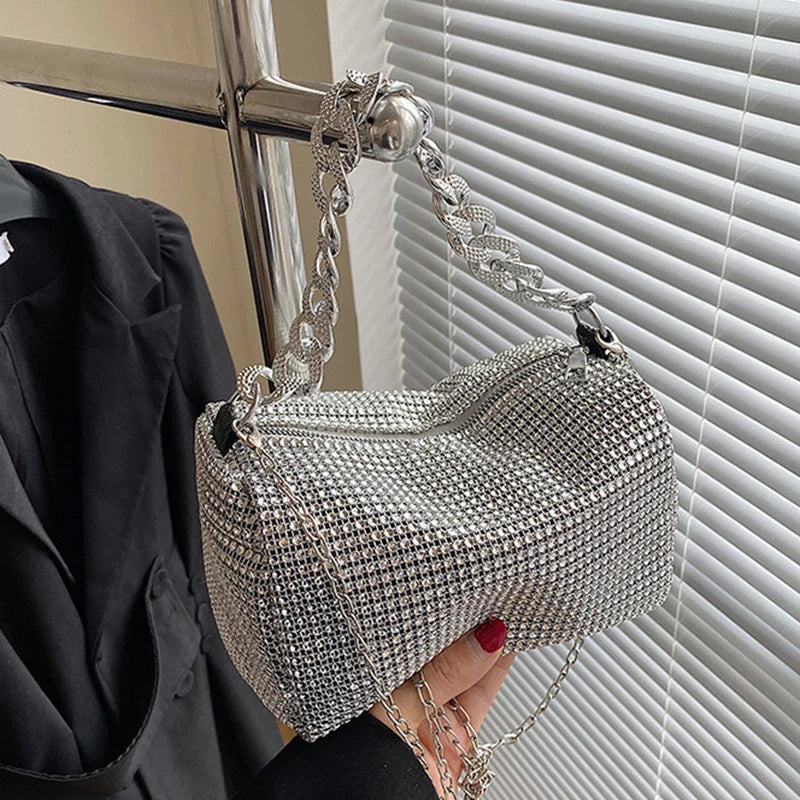 Bling Diamond Design Small Crossbody Messenger Bags | Women Summer Trend Luxury Fashion Travel Shoulder Handbags & Purses Luxegan