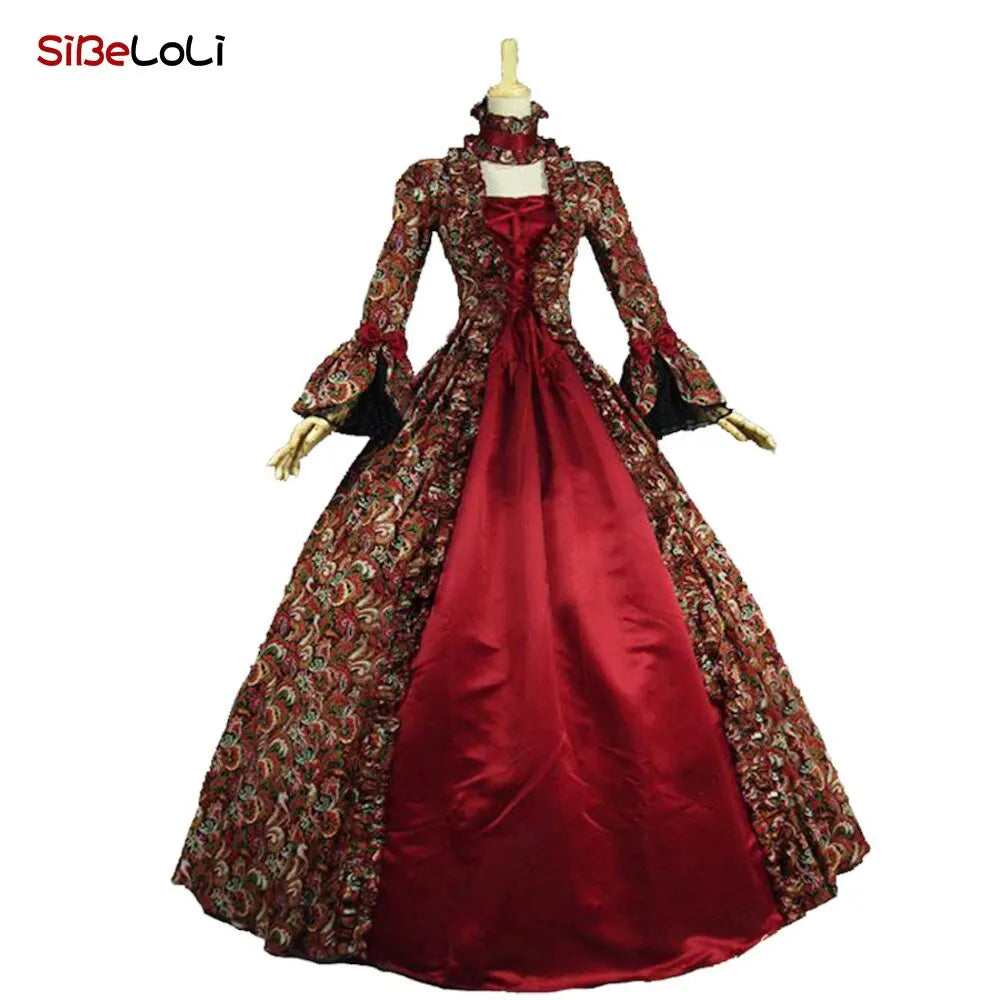 Victorian Renaissance Ball Gown – Square Neck, Flare Sleeve, Floor-Length, Empire Waist