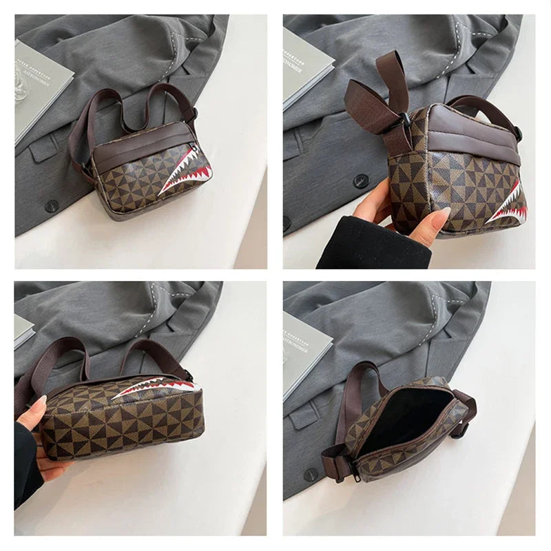 Bolso cruzado creativo con boca de tiburón, monedero simple, bolso para teléfono móvil, bolso cruzado informal de moda, bolso cuadrado pequeño de gran capacidad