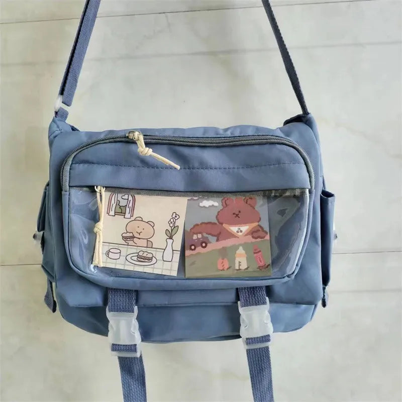 Japanese Harajuku Style Canvas Messenger Bag | Large Capacity Student Tote Luxegan