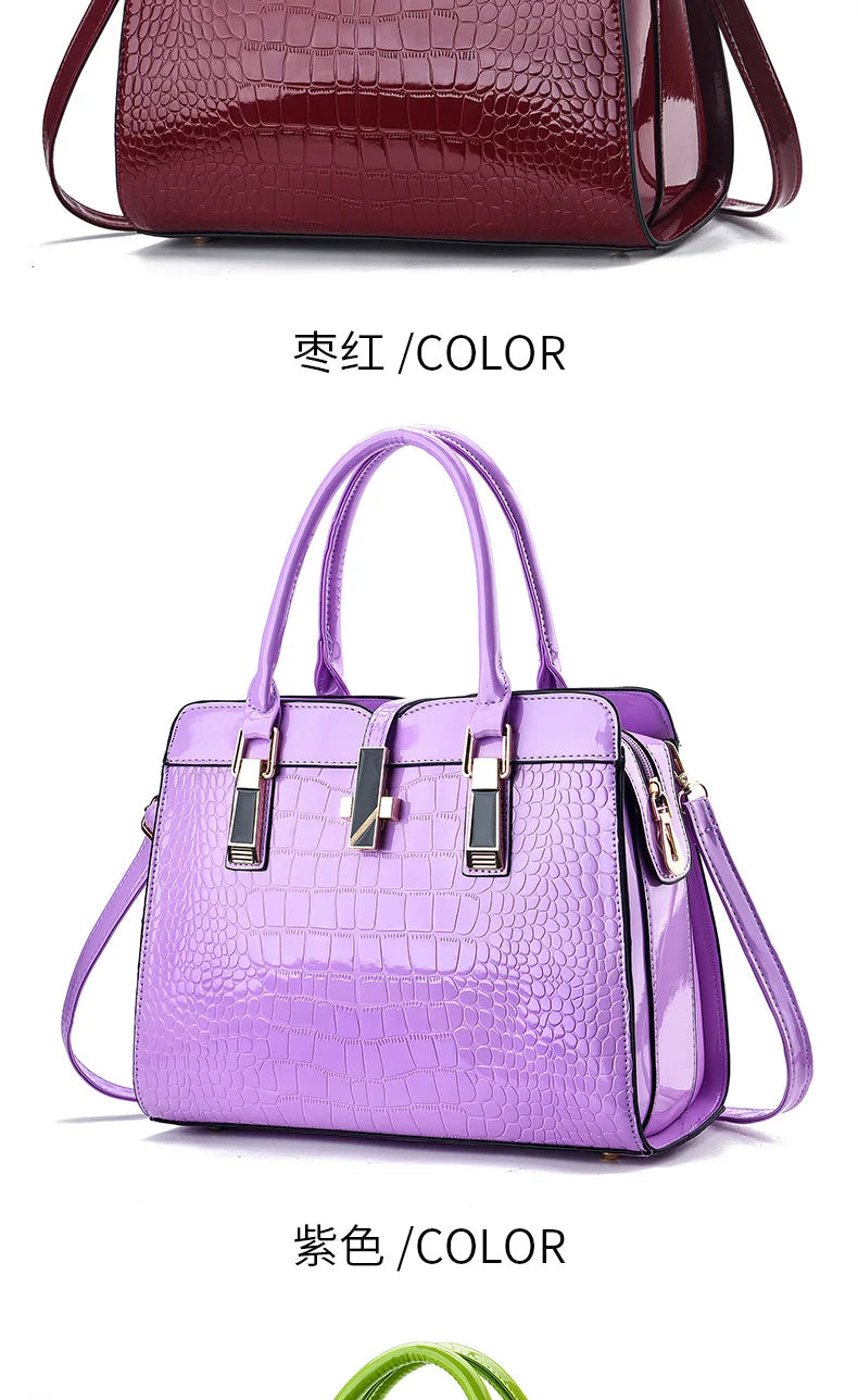 Luxury Brand Designer Women's Handbag | Large Capacity Single Shoulder Crossbody Bag & Crocodile Pattern Commuting Tote Luxegan