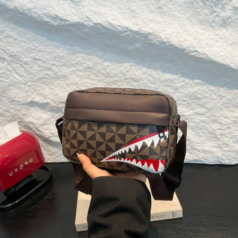 Bolso cruzado creativo con boca de tiburón, monedero simple, bolso para teléfono móvil, bolso cruzado informal de moda, bolso cuadrado pequeño de gran capacidad