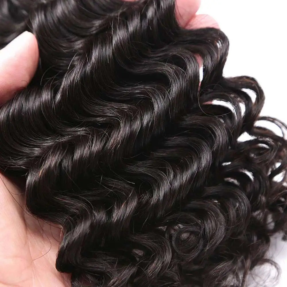 12A Deep Wave Malaysian Human Hair Bundles | Sophisticated "Deep Curly" Weave Extensions | Elegant - view 6