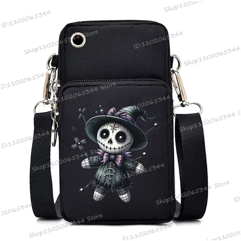Mini Mobile Phone Bag | Gothic Doll Pattern Crossbody Bag Luxegan