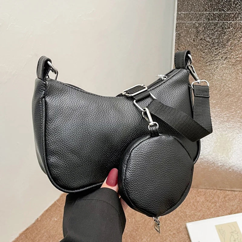 Retro Solid Color PU Leather Shoulder Underarm Bag | Women's Fashion Handbags Casual Hobos Purses and Handbag Ladies Hand Bags Luxegan