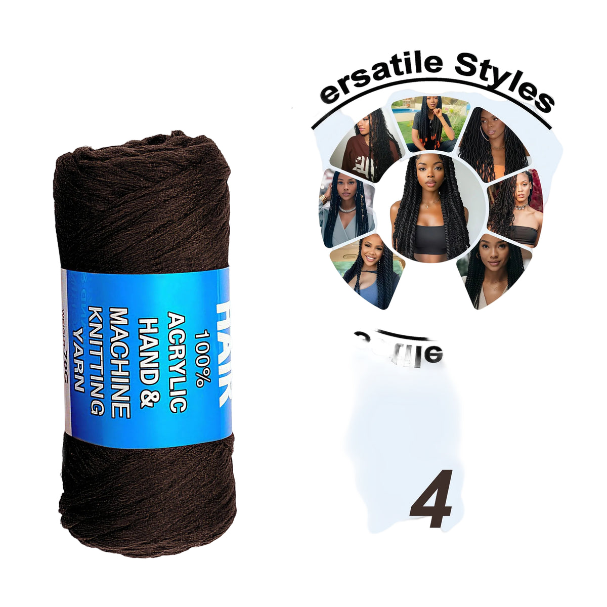 Kinky Curly Braiding Yarn – Acrylic Wool Hair for Crochet, Twists, Faux Locs & Dreadlocks | 14 Colors Luxegan