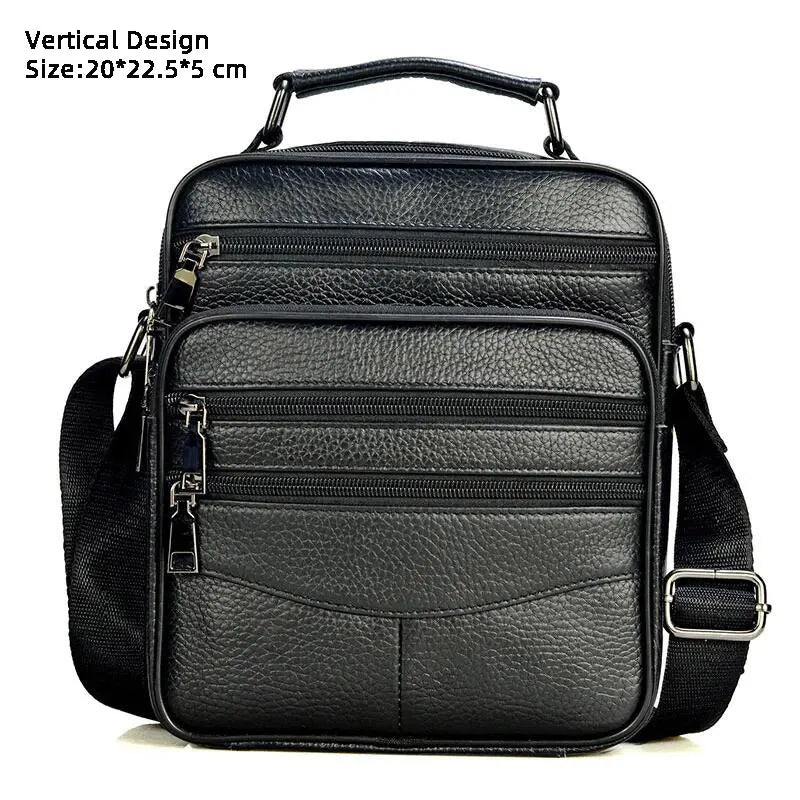 Hot Fashion Men's Genuine Leather Messenger Bag | Luxury Brand Soft Crossbody for Mini Pad & Shoulder Use Luxegan