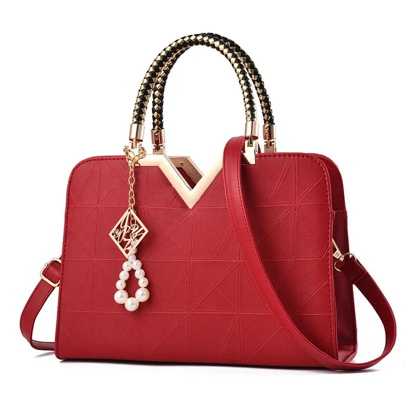 Women's Handbag Patchwork Shoulder Messenger | Office Work PU Leather Female Bag & Ladies Luxury Fashion Elegant Tote Luxegan