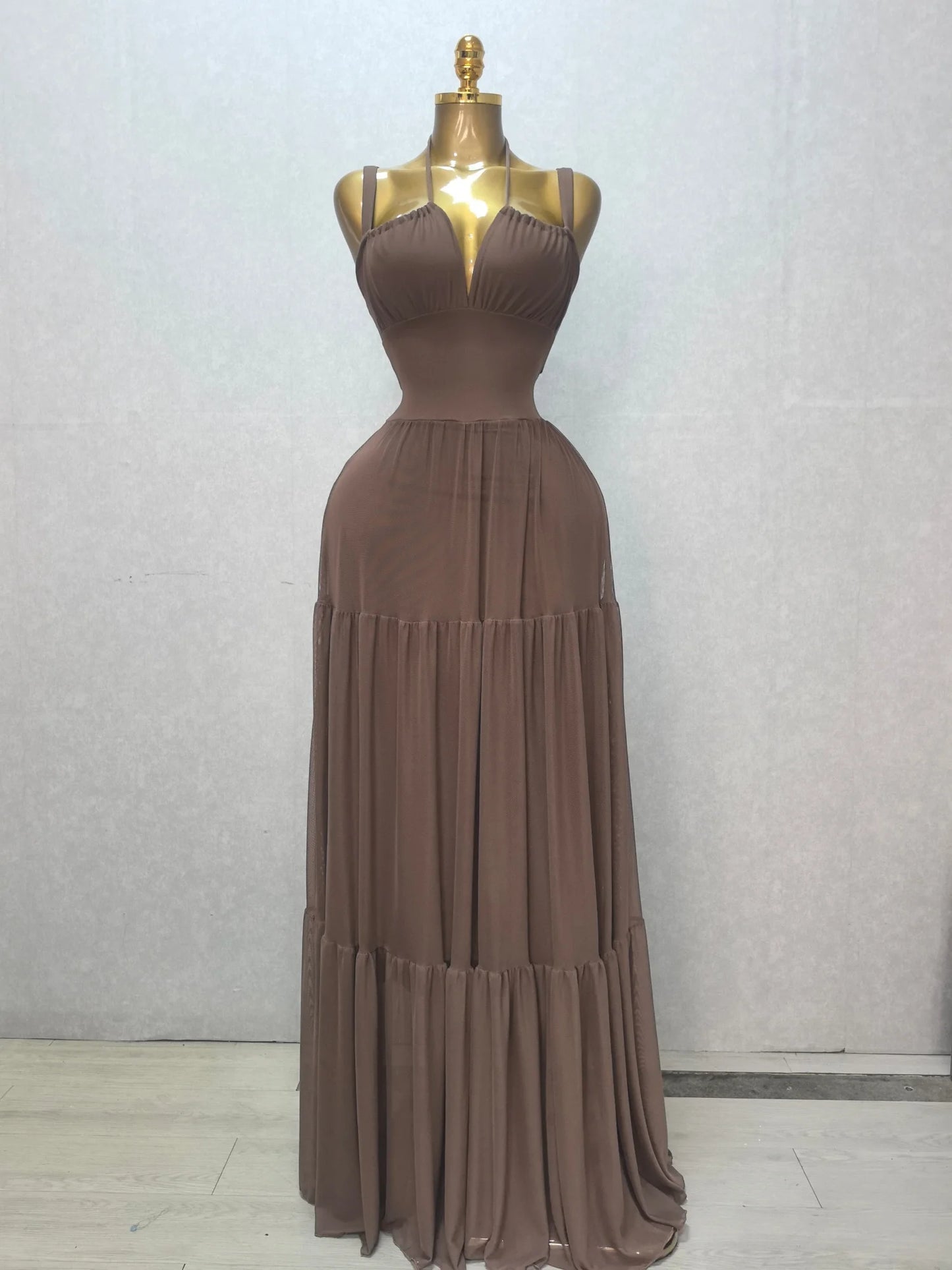 CM.YAYA 2026 Summer Women Halter Sleeveless Strapless Long Maxi Dress Slim Evening Birthday Beach Sexy Vacation Party Dresses