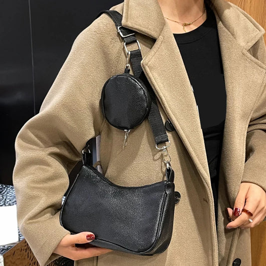 Retro Solid Color PU Leather Shoulder Underarm Bag | Women's Fashion Handbags Casual Hobos Purses and Handbag Ladies Hand Bags Luxegan