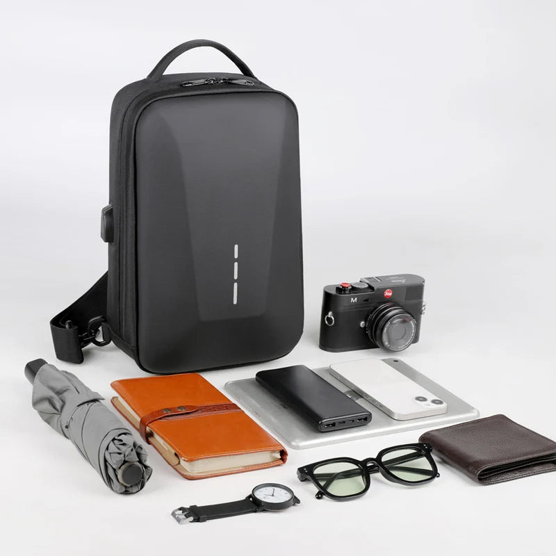 Anti-theft Combination Lock Chest Pack | Fashion Business Men's Crossbody Bag & Travel Shoulder Bag Luxegan