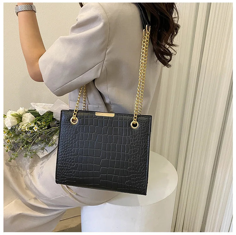 Fashion Luxury Crossbody Bag for Women | New Trendy Designer Shoulder Bag | Sophisticated Solid Color Leisure Messenger | Elegant PU Leather Square Handbag with Versatile Dual Straps Luxegan
