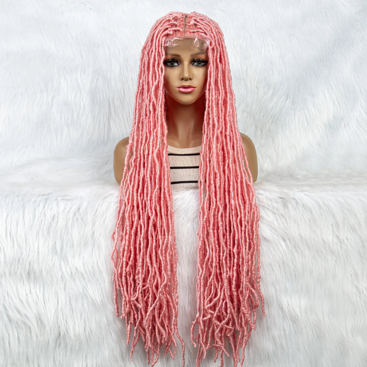 Pink & Blue Braided Wig | Full Lace Butterfly Locs & Dreadlocks