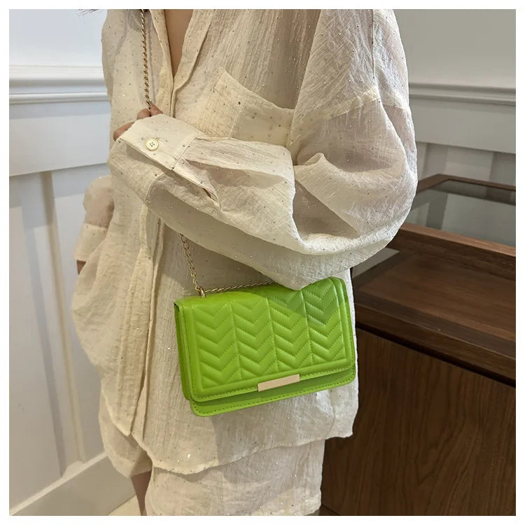 Fashion Striped Women's Shoulder Bag | Chain Strap Crossbody Bag Luxegan