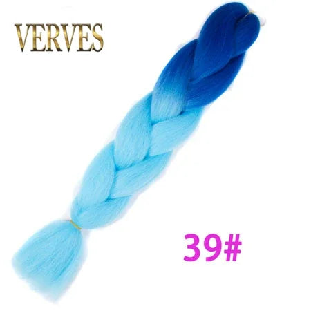Synthetic Jumbo Braid Kanekalon Braiding Hair 24in | Ombre & Solid Colors | 100g