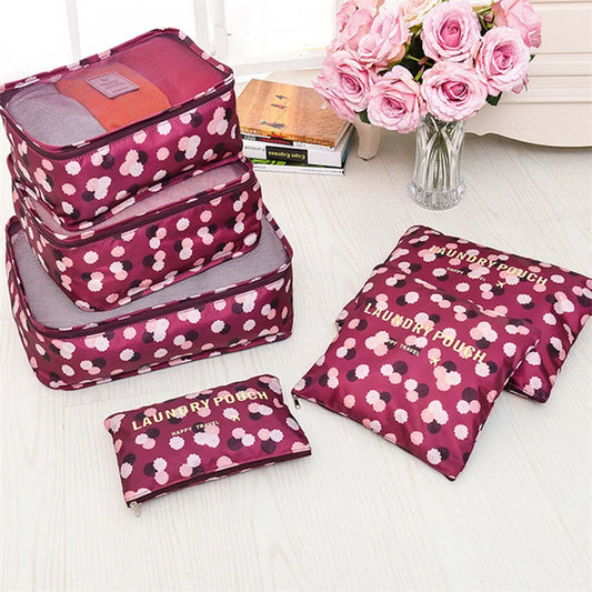 6 PCS Travel Storage Bag Set | Tidy Organizer Wardrobe Suitcase Pouch Luxegan
