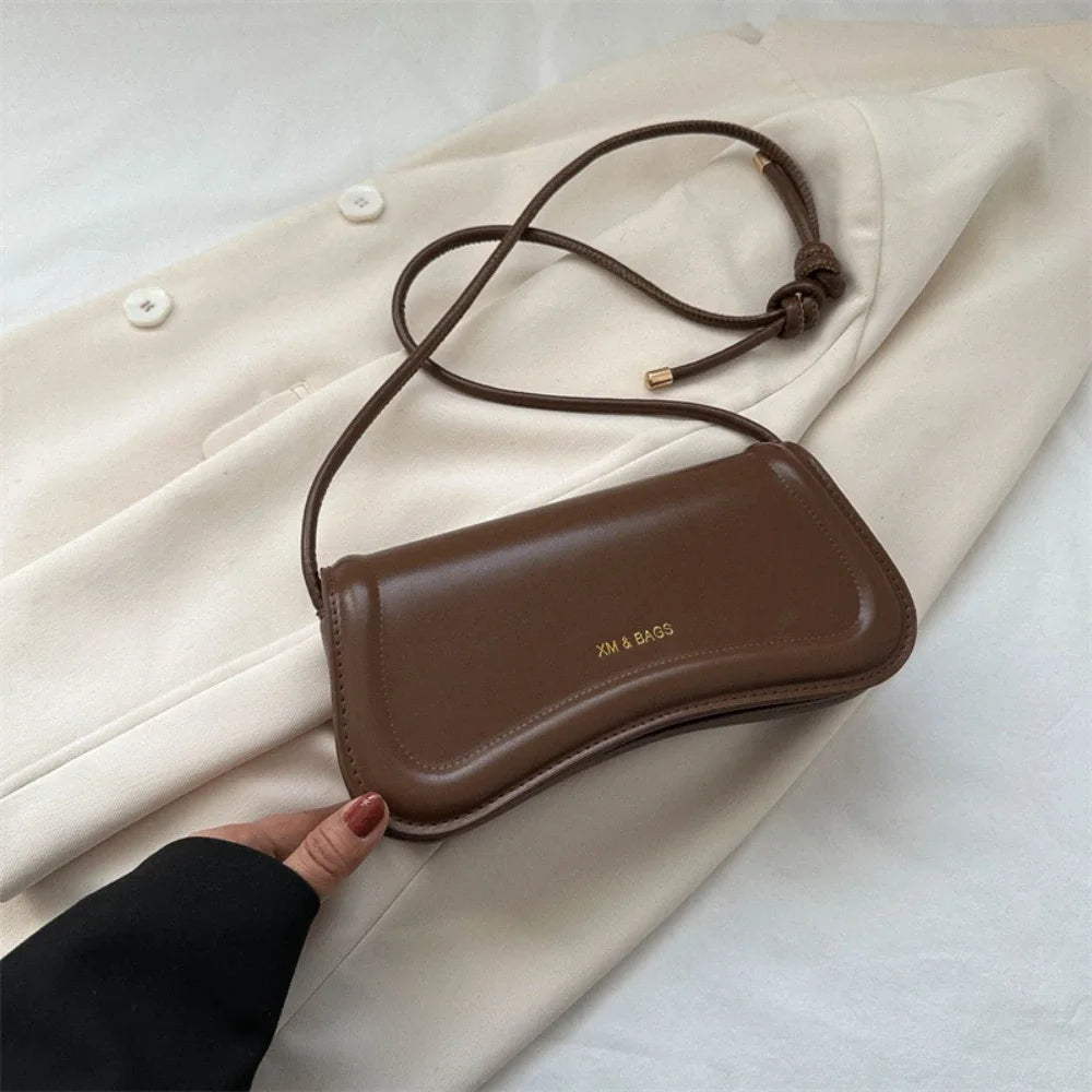 Ladies Shoulder & Crossbody Bags | PU Leather Women's Underarm Bags & Solid Color Small Top-Handle Purse (Female Daily Handbags) Luxegan