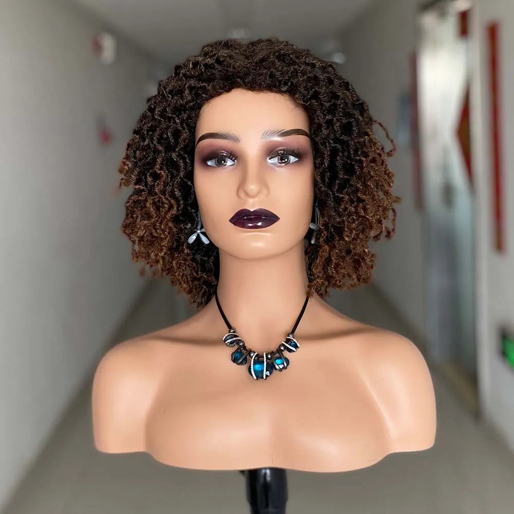 Afro Curly Faux Locs Dreadlock Wig | Crochet Cap | 4 Colours