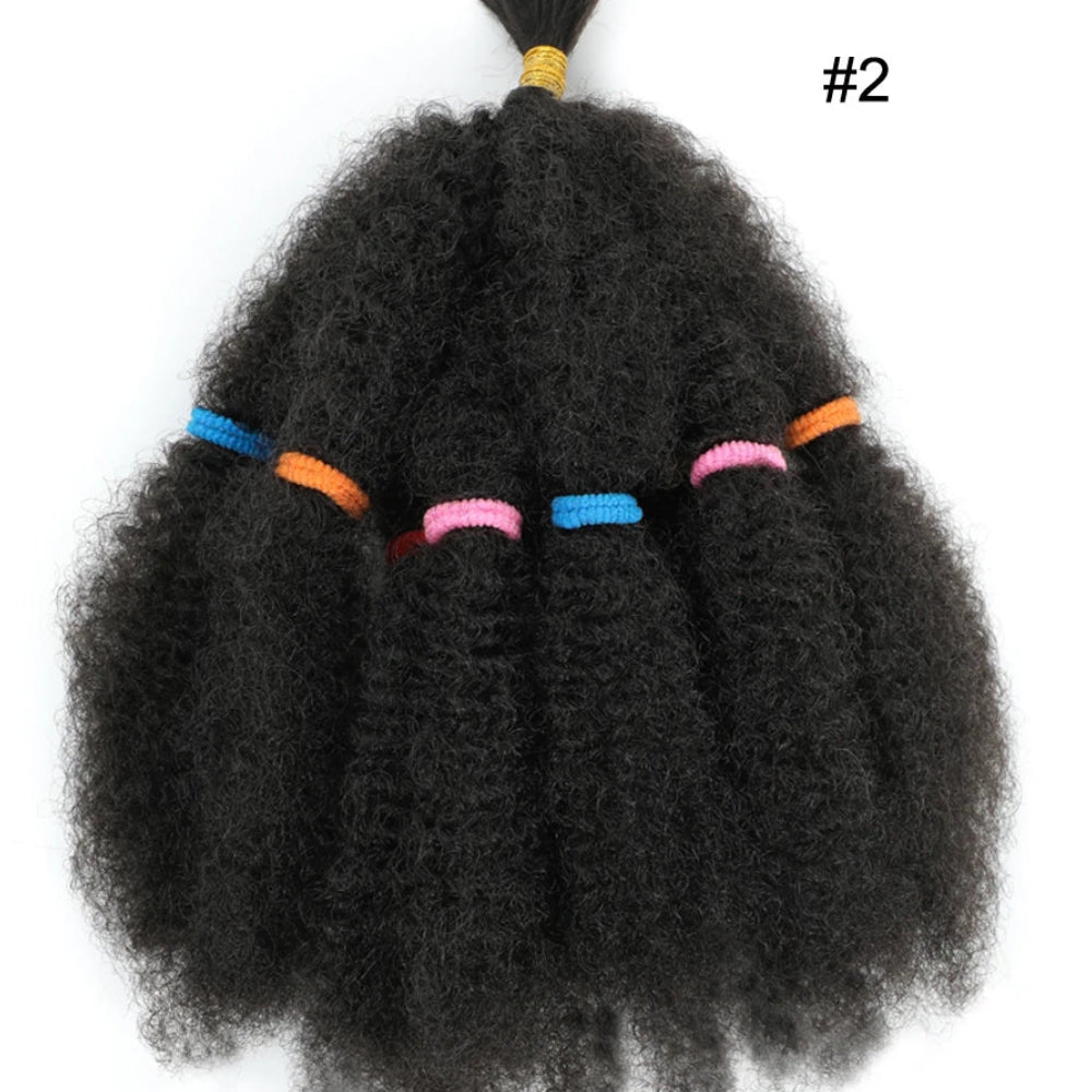 12-Inch Afro Kinky Curly Synthetic Braiding Hair Bulk - Ombre Marley Twists Crochet Extensions - Low Temperature Fiber Afro Twist Bulk Hair for Protective Styles (10 Strands/Pack, 50g) Luxegan