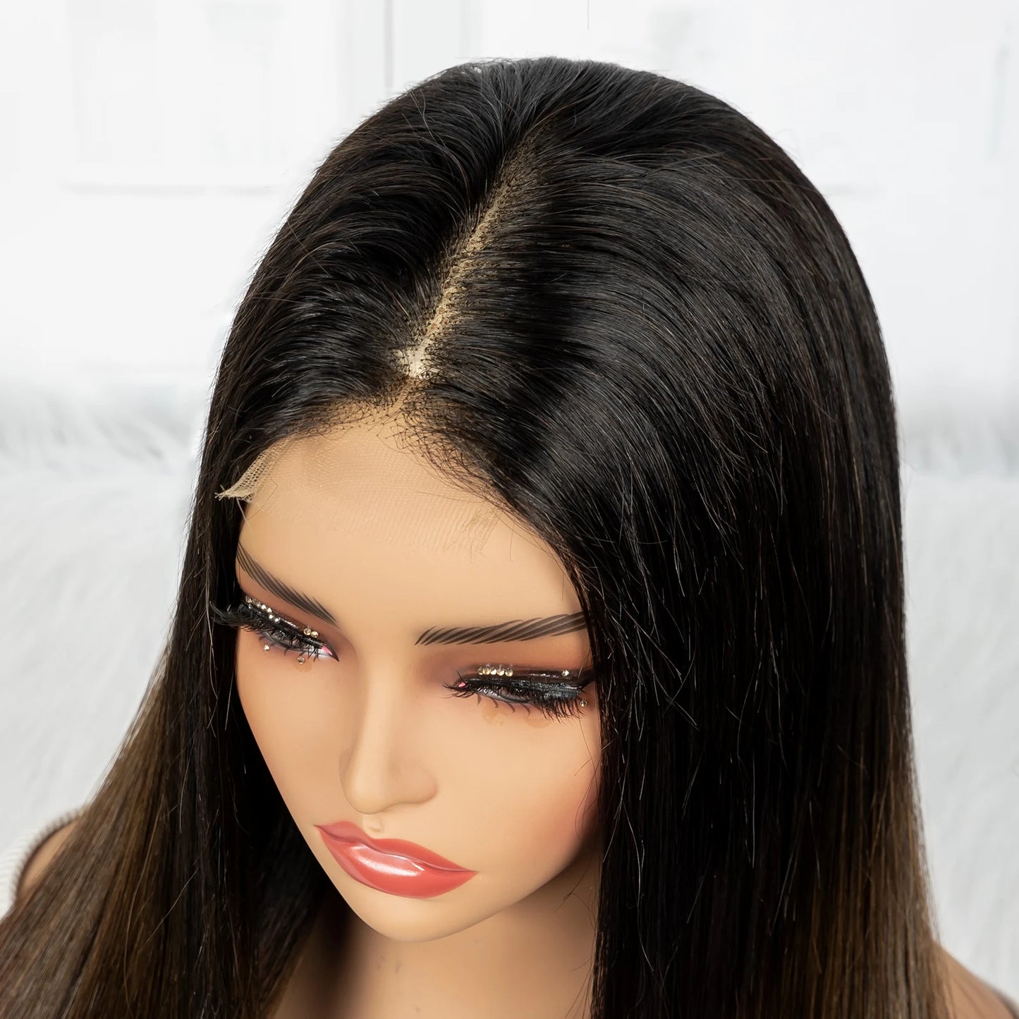 2x6 HD Lace Closure Wig 16A Double Drawn Raw Vietnamese Human Hair Wig 1BT4 Color Bone Straight Human Hair Wig for Black Women