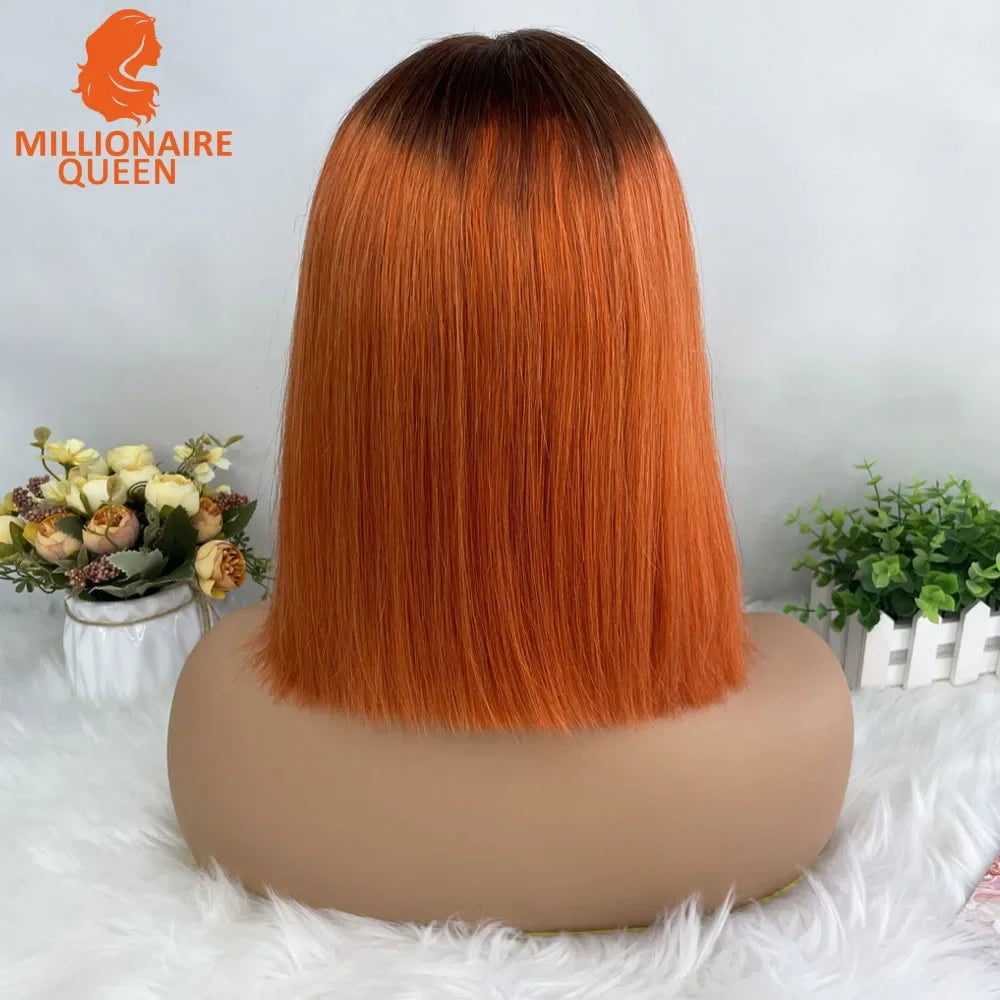 Highlight P4/30 Brown Vietname Bone Straight Bob Wig Super Double Drawn Human Hair 2x6 Glueless Lace Closure Wig For Black Women