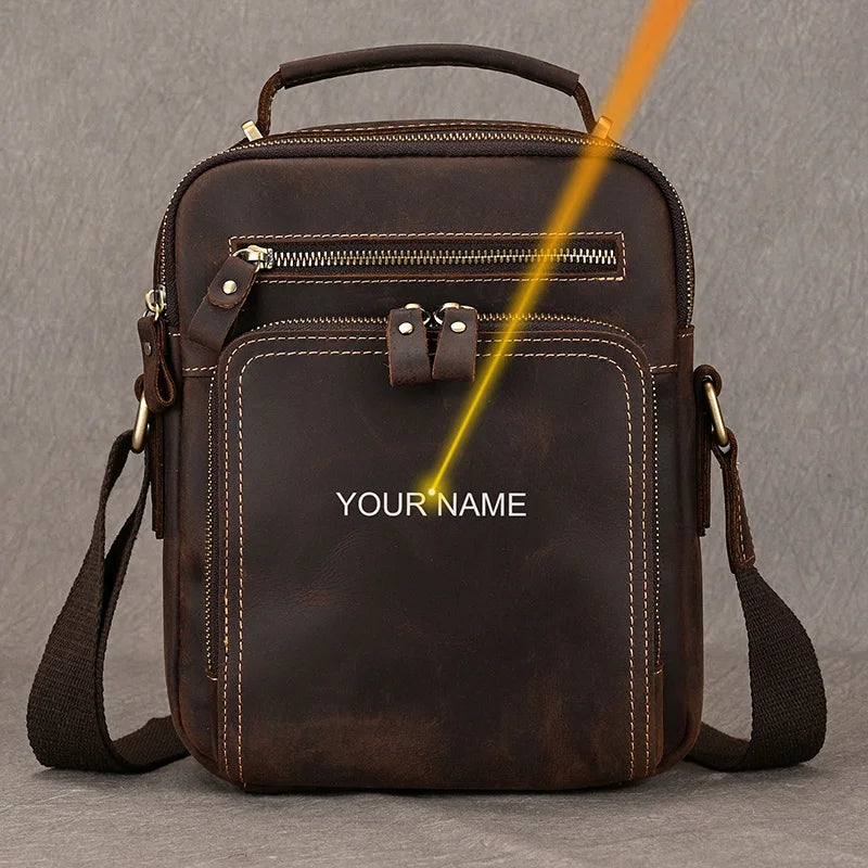 Newsbirds Vintage Leather Messenger Bag | Genuine Crazy Horse Cowhide Shoulder Bag | Retro Satchel - view 4