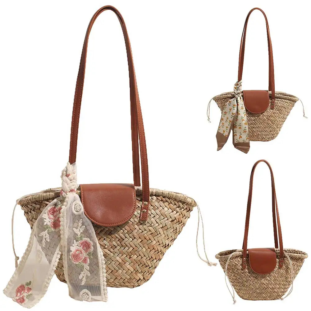 Women's Straw Woven Handbag | Summer Beach Casual Tote Bag & Large Capacity Clutch Luxegan