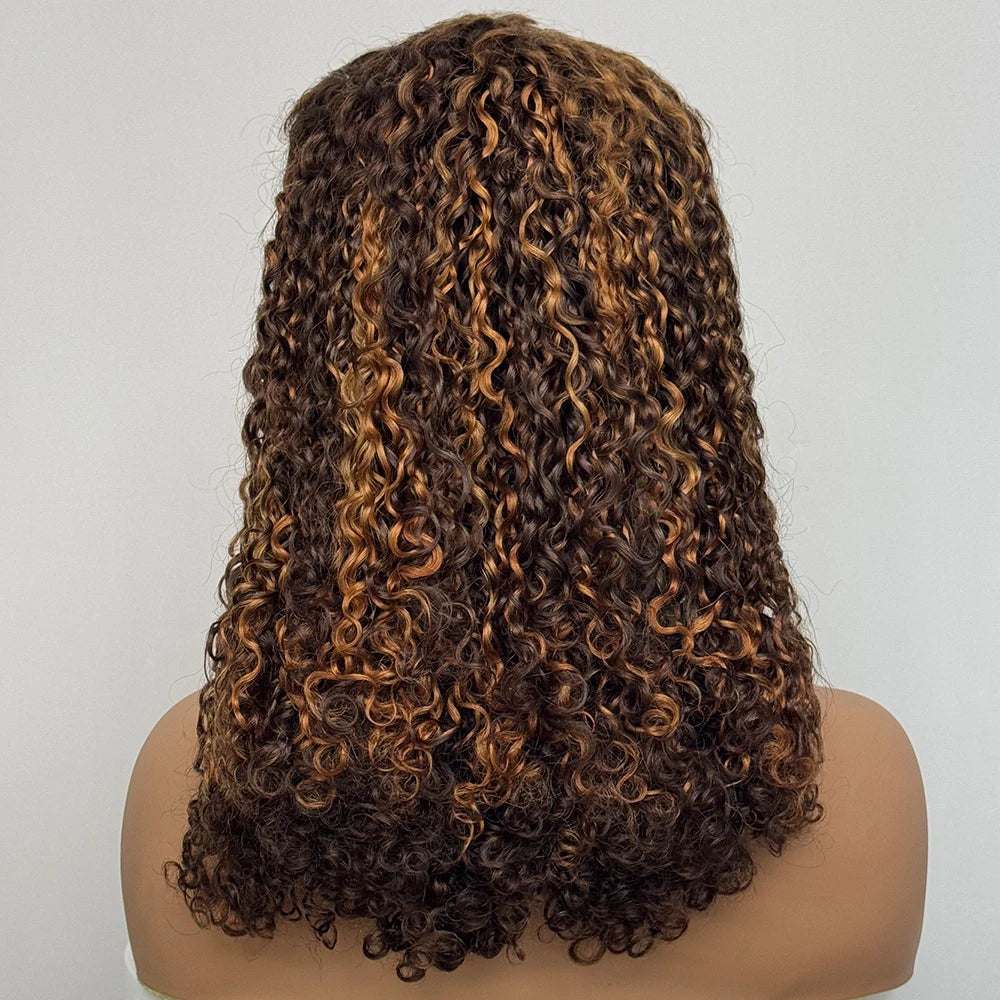 300% Density 99J Highlight Burmese Pixie Cut Wig | Sophisticated 13x4 Transparent Lace Frontal | Elegant "Vietnamese Remy" 16-Inch Silhouette | "Dignified" Kinky Curly Human Hair for Radiant Versatile Styling Luxegan
