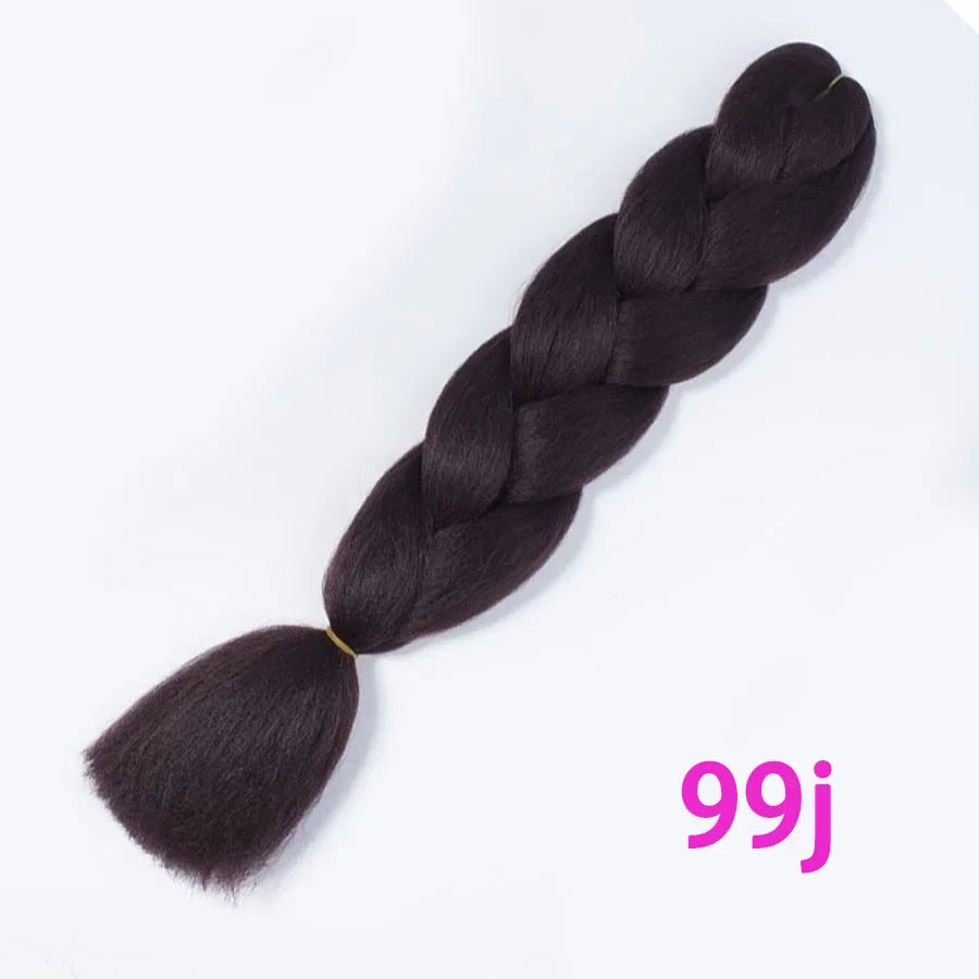 Synthetic Jumbo Braid Kanekalon Braiding Hair 24in | Ombre & Solid Colors | 100g
