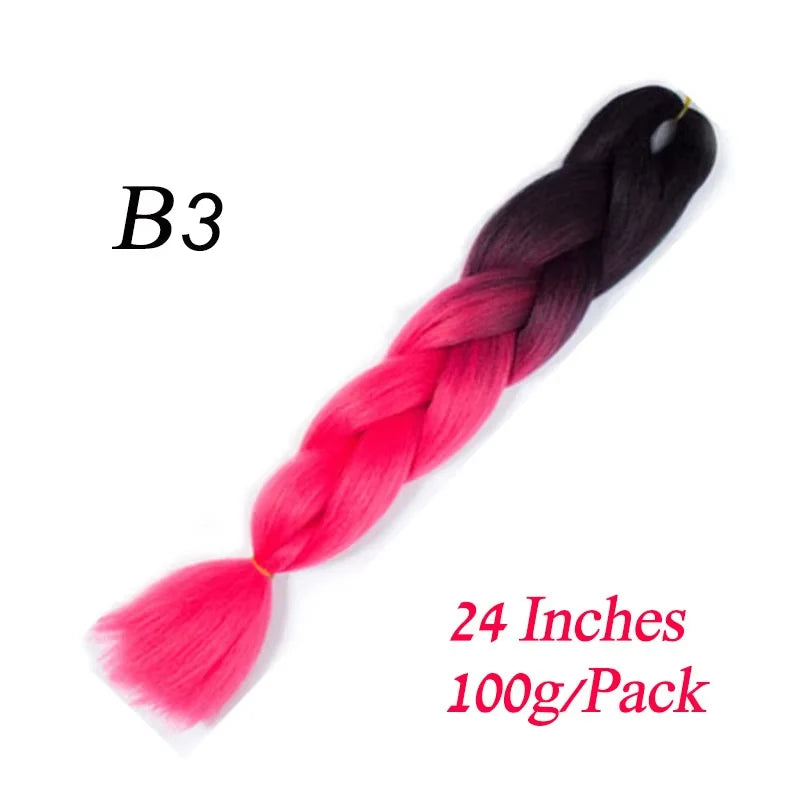 Lihui 24 Inch Pre-Stretched Synthetic Braiding Hair – Kanekalon Jumbo Braid | 100g | 100+ Ombre Colors