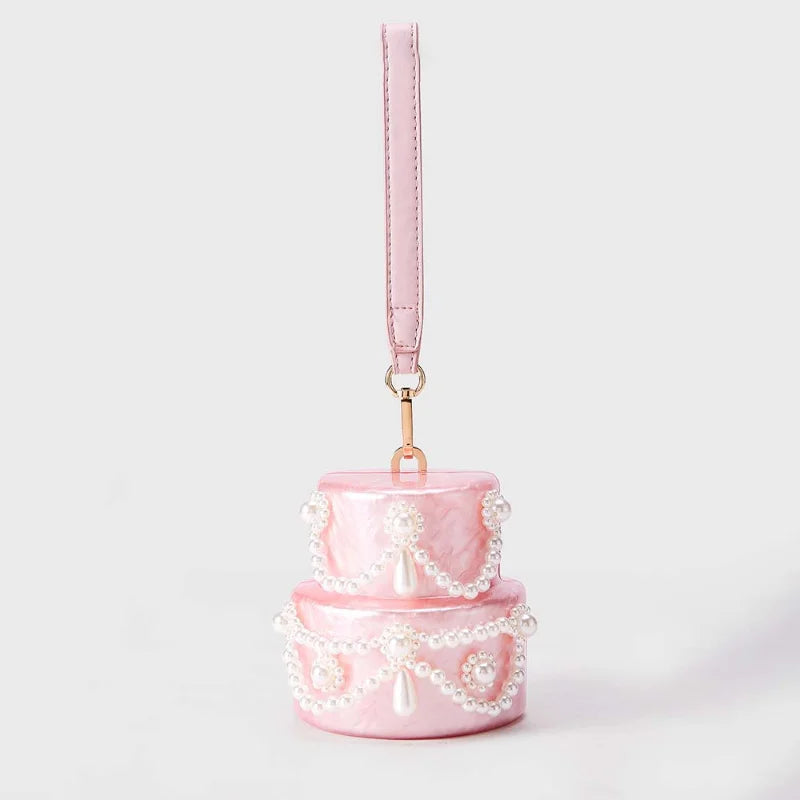 Mini Pearl Beaded Evening Bag | Luxury Egg-Shaped Shoulder Handbag | Fashion Trend "Drop Shape" Crossbody | Chic Acrylic Beaded Necklace Purse for Women (Model 20241125-1) Luxegan