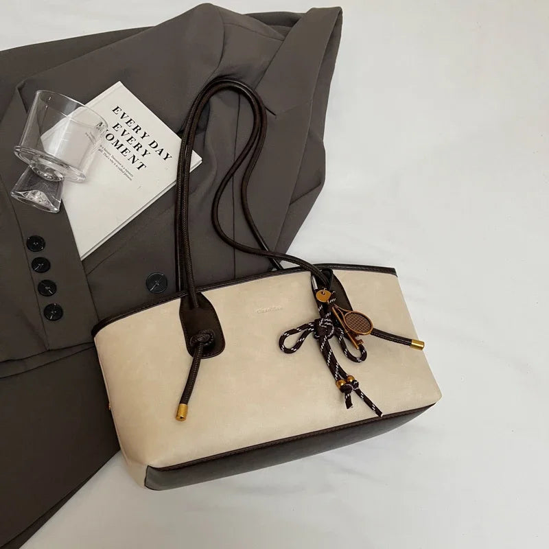 Retro Y2K Soft PU Leather Crossbody Tote Luxegan