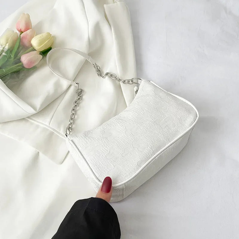 Fashion Casual Felt-Style Shoulder Bag | Small Underarm Handbag for Women | Versatile Oxford Crossbody & Messenger Bag | Minimalist Solid Color Daily Tote Luxegan