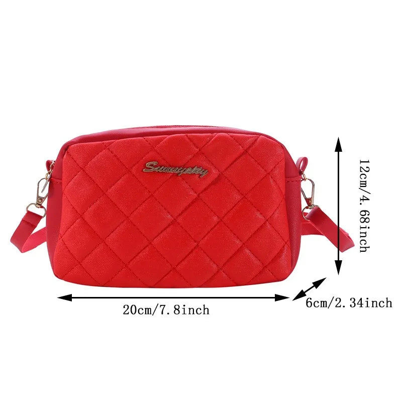 Small Messenger Bag for Women | Trendy Lingge Embroidery & Chain Crossbody Purse Luxegan