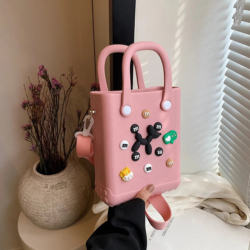 Hard Waterproof PVC Bucket Bag | Lightweight Beach & Travel Handbag Luxegan