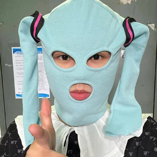 Anime-Themed Balaclava Mask | Sophisticated "Breathable Hood" Silhouette | High-End Western Animation Street Fashion | "Dignified" High-Performance Cosplay Prop for Radiant Versatile Styling Luxegan