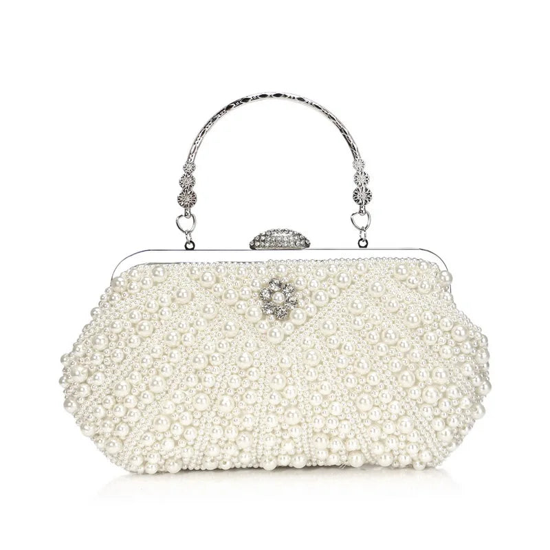 Beading Women's Evening Bag | Embroidery Shell Flower & Diamond Clutch Luxegan