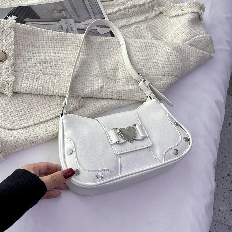 Fashion Women Y2K Armpit Bag | Luxury Design Pleated Underarm Shoulder Bag | Solid Color Hobos Messenger Handbag Luxegan