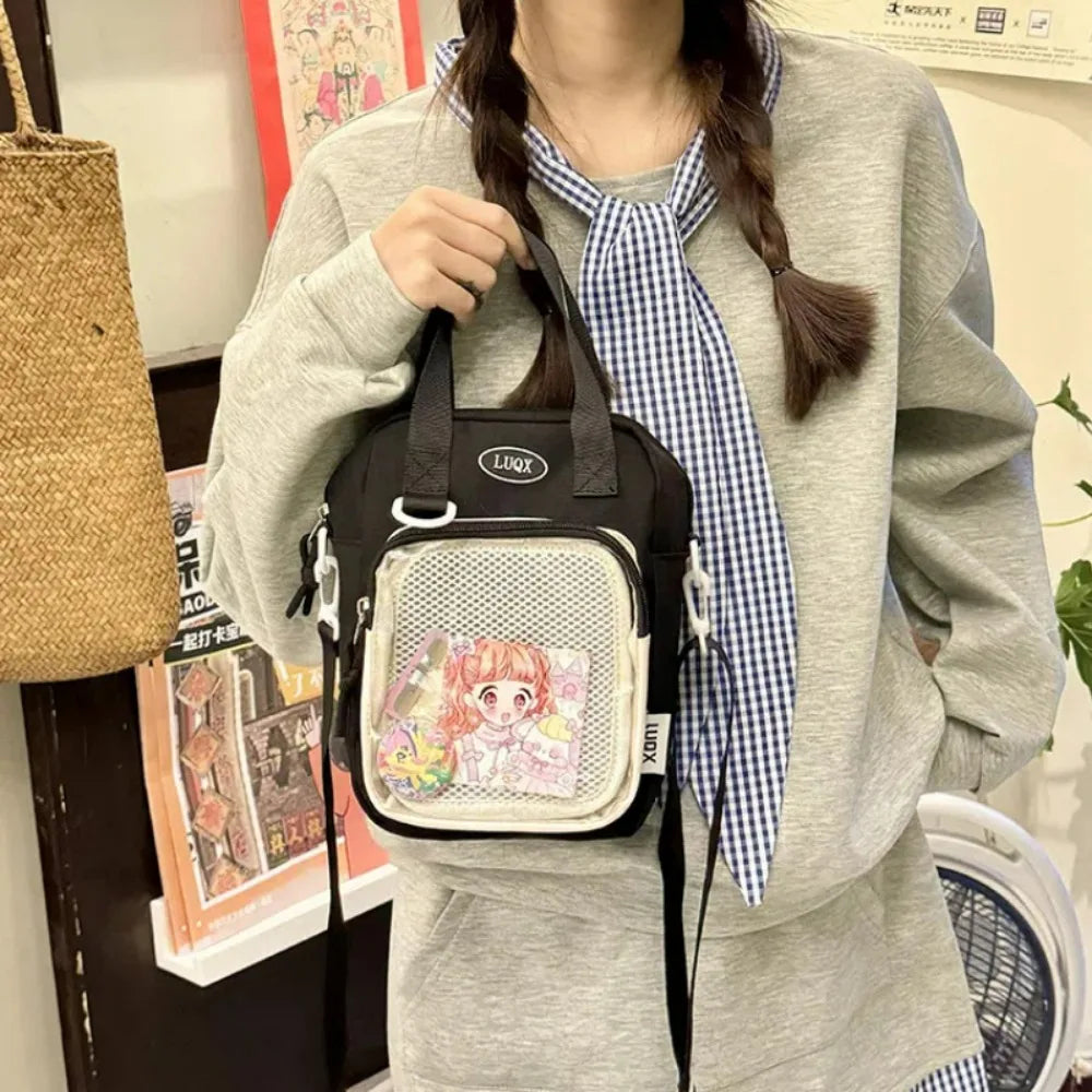 Casual Girl Ulzzang Ita Bag | Small Versatile Crossbody & Transparent Bar Chi Cute Shoulder Mobile Bag Luxegan