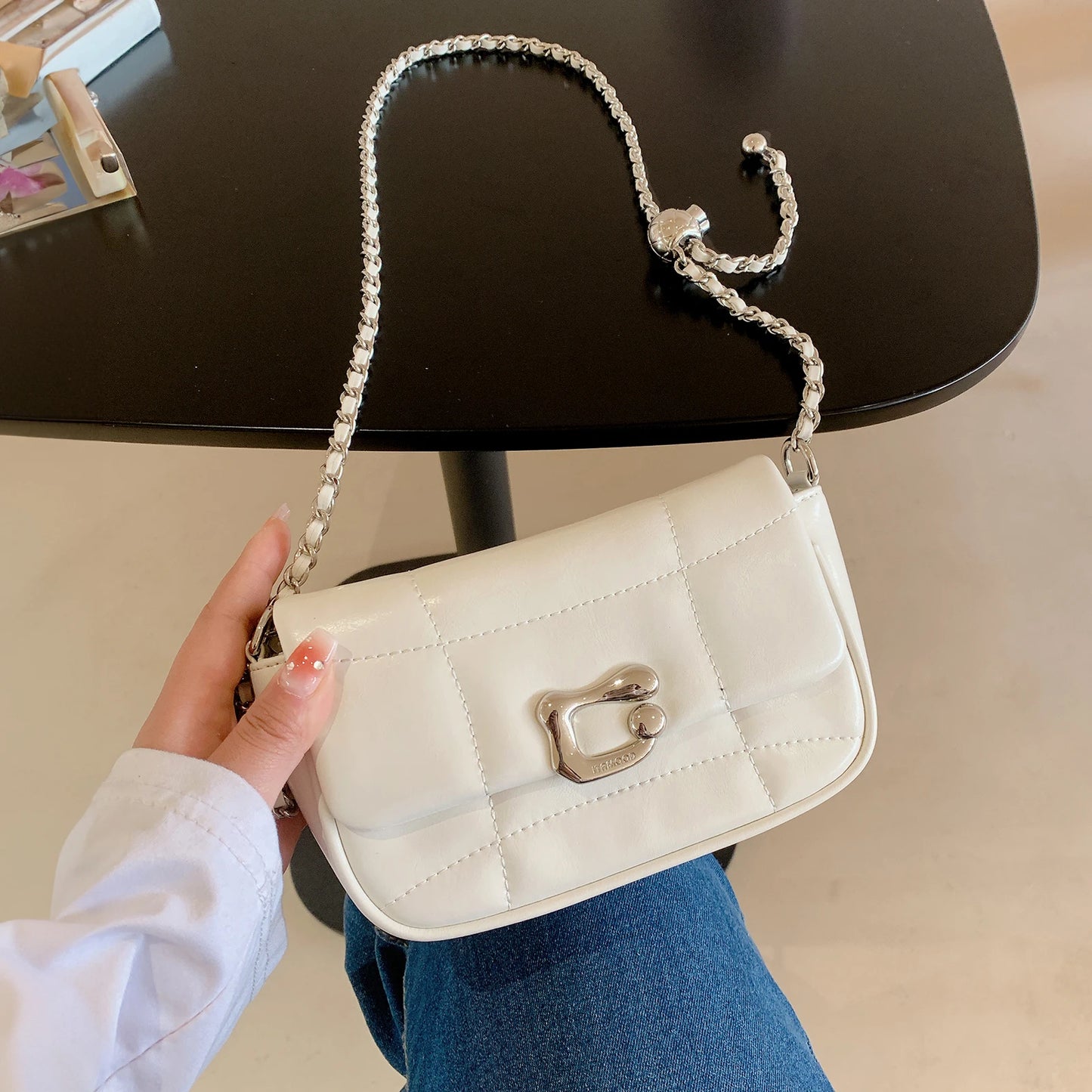 Chain Bag Genuine Leather Crossbody | Luxury Brand Shoulder Bag | Luxury Designers Quilted Square Handbag for Women Luxegan