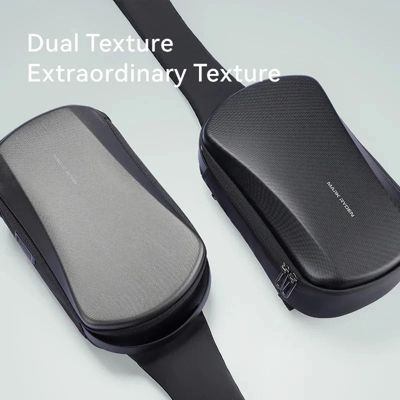 Multifunction USB Crossbody Bag for Men | TPU Waterproof Travel Sling Messenger Pack | Large Capacity Anti-Theft Chest Bag Luxegan