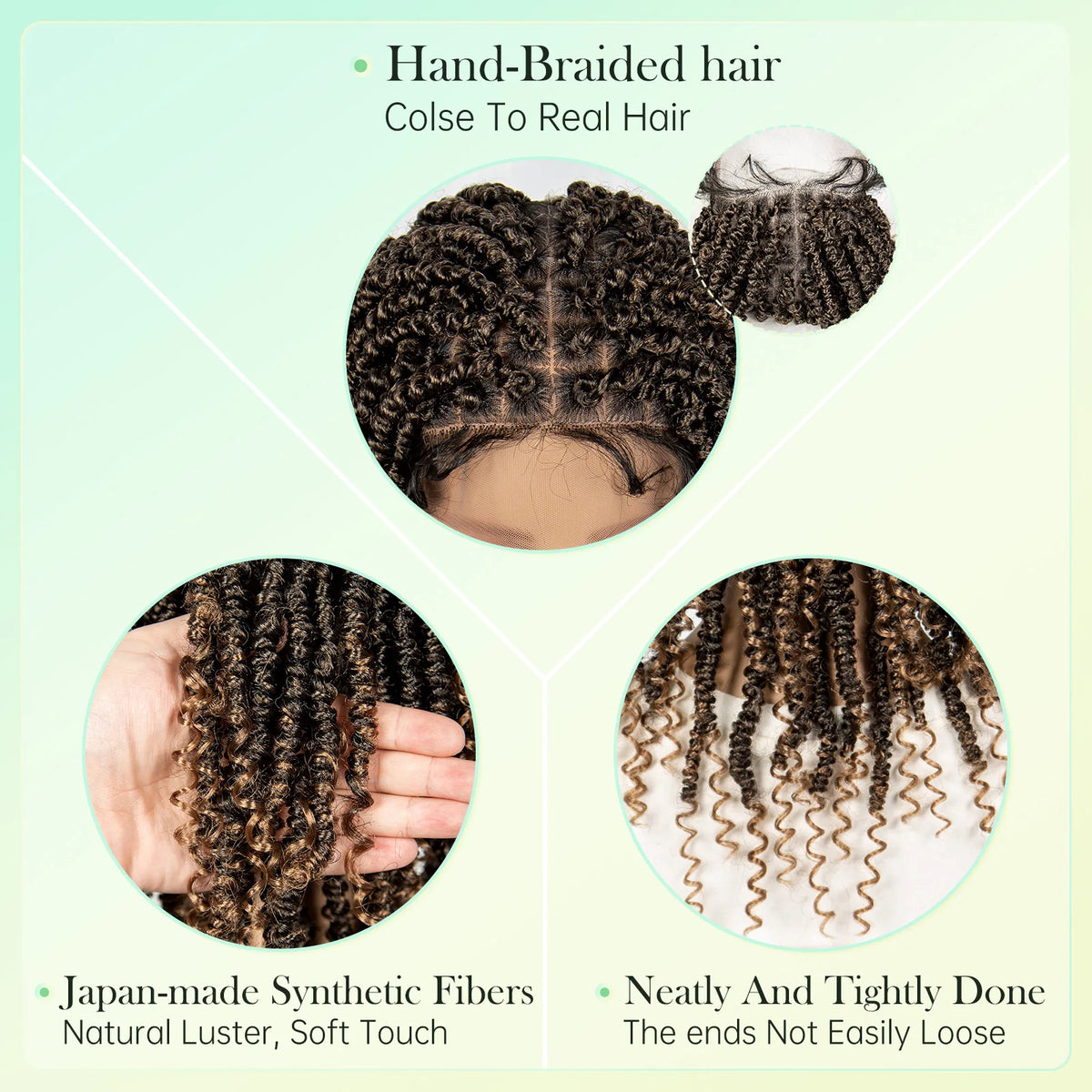 14 Inch Twisted Knotless Box Braids Wig | Full Lace | Baby Hair