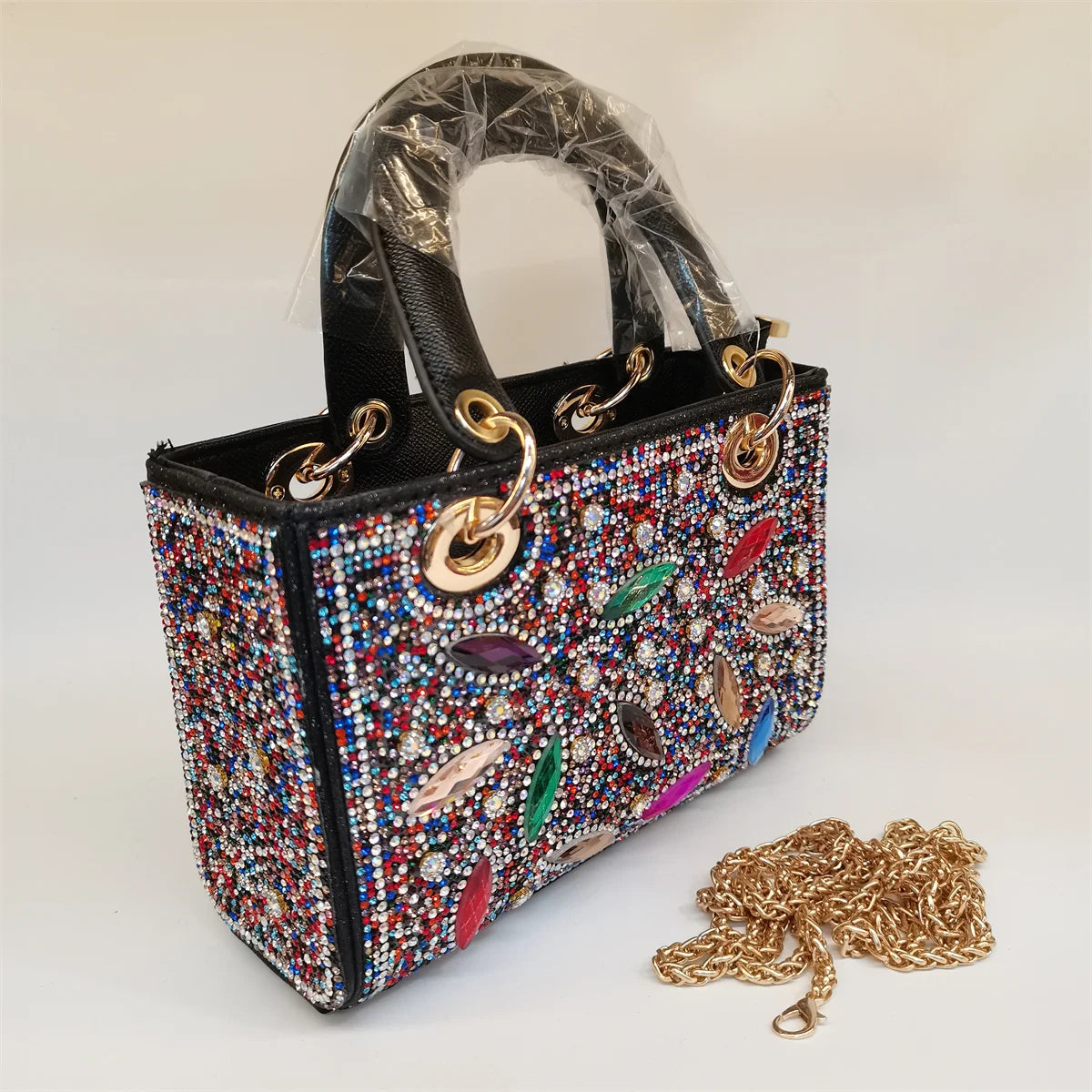 Soft Rhinestone Embellished Evening Bag | Fashion Chain Clutch Luxegan