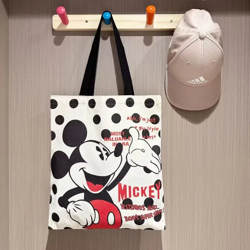 Disney Mickey and Minnie Canvas Bag | Large Capacity Shoulder Bag & Mommy Bag Luxegan