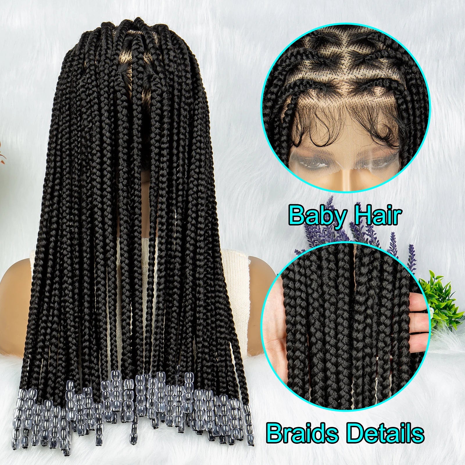 KIMA HD Full Lace Cornrow Braided Wig for Black Women Luxegan