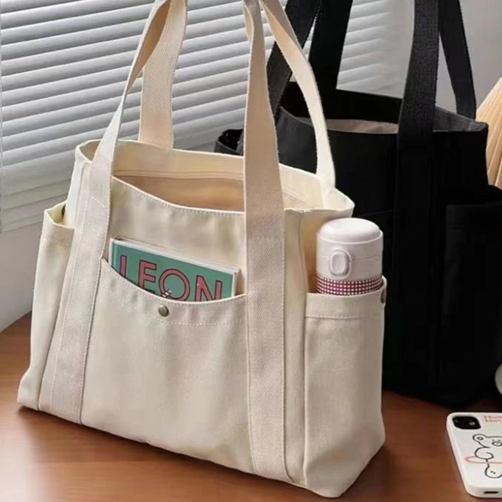 Alice in Wonderland Canvas Tote Bag | Unisex Work Commuter Carrying Bag | College Student Book Shoulder Shopping Bag Luxegan