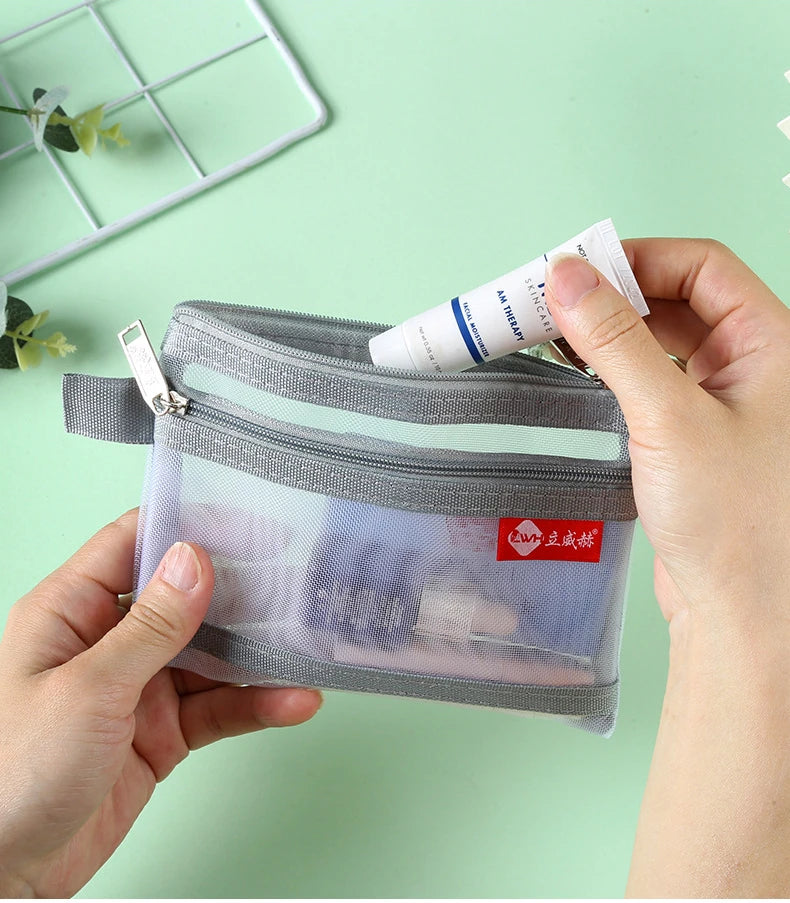 Bolsos cuadrados de nailon de doble capa con cremallera, monederos, carteras, tarjeteros para identificación bancaria y tarjetas de crédito, licencia B8, bolsas de almacenamiento con bolsillo