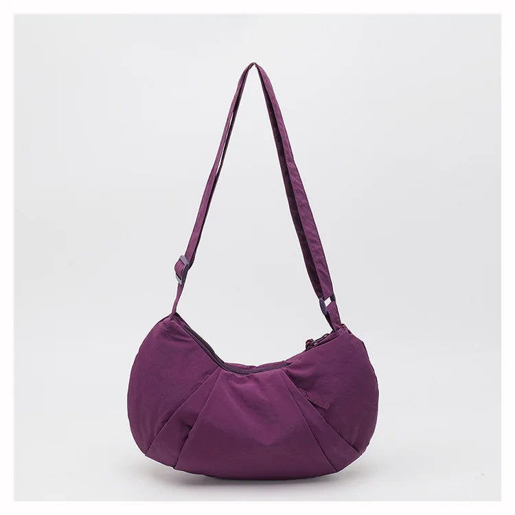 New Large-Capacity Crescent Bag for Women | Trendy Casual Nylon Shoulder & Crossbody Bag (Simple Croissant Style, Commuting)